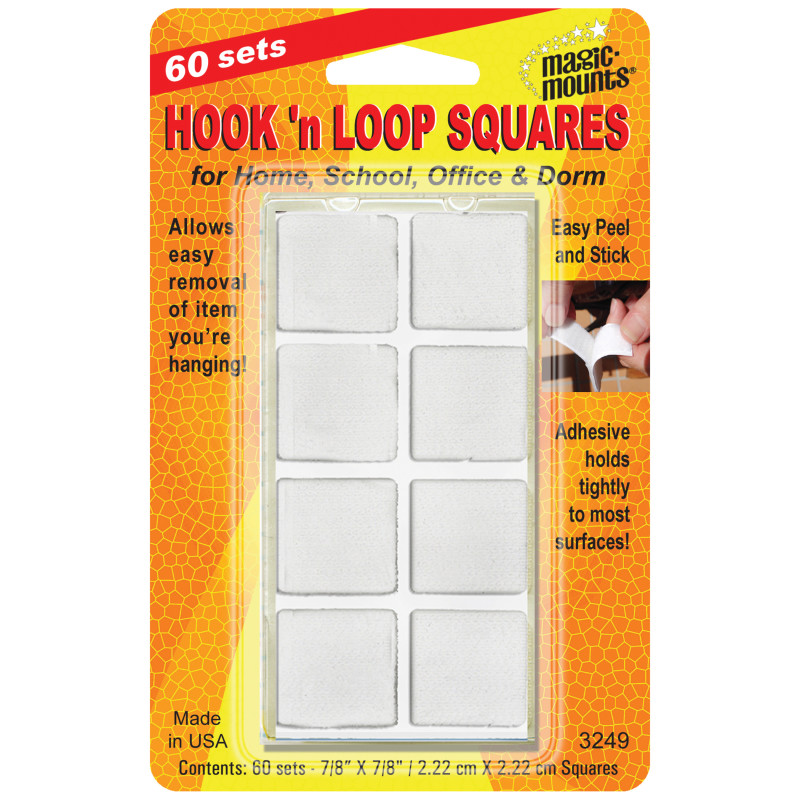 Hook 'n Loop, 7/8'' Squares, 60 Sets
