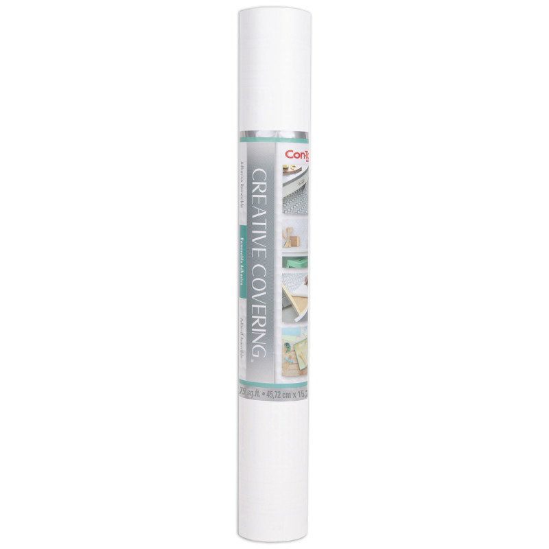 Creative Covering Adhesive Covering, White, 18'' x 50 ft