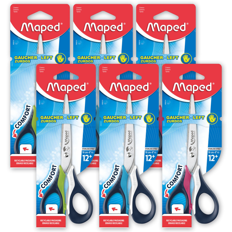 6'' Sensoft Scissors with Flexible Handles - Lefty, Pack of 6