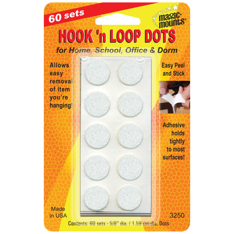 Hook 'n Loop, 5/8'' Dots, 60 Sets