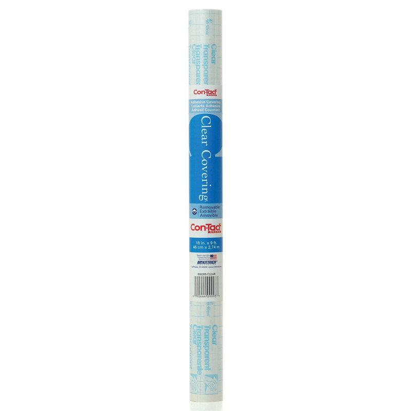 Adhesive Roll, Clear, 18'' x 9 f.