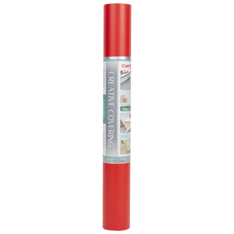Creative Covering Adhesive Covering, Red, 18'' x 50 ft