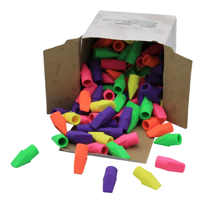 Writing Accessories, Slip-On Wedge Shaped Cap Eraser, Pack of 144
