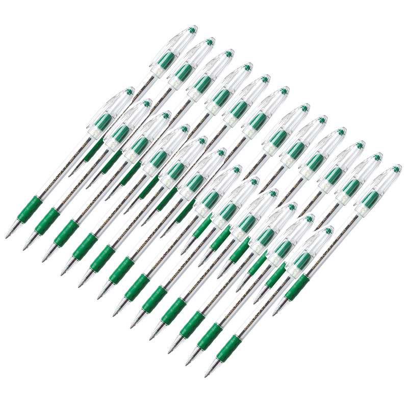 . Ballpoint Pen, Medium Point, Green, Pack of 24