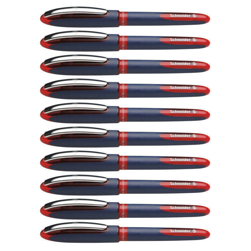 One Business Rollerball Pens, .6mm, Red, Pack of 10