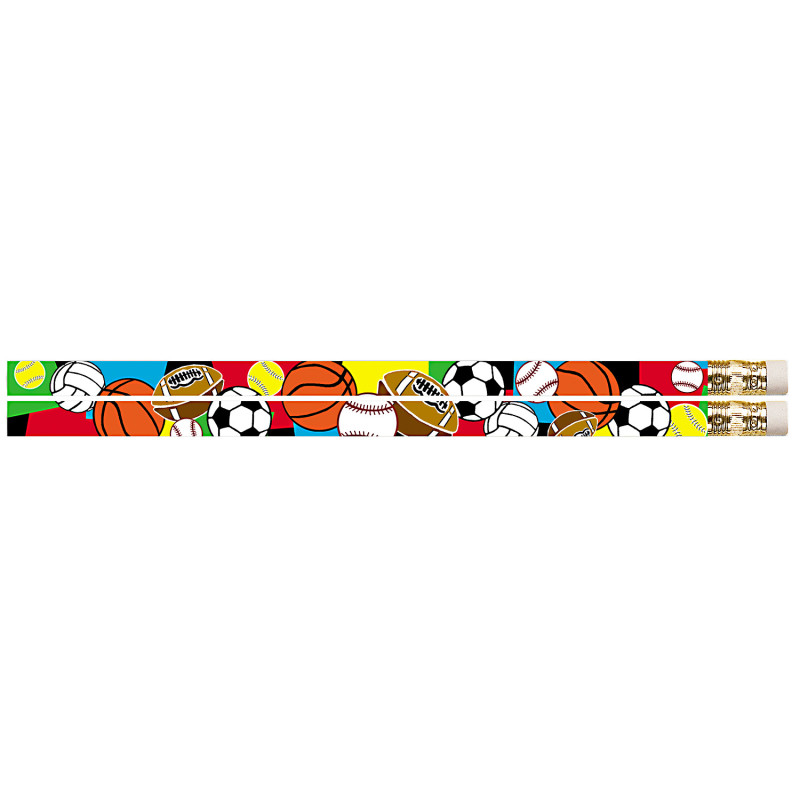 Super Sports Motivational/Fun Pencils, Pack of 12