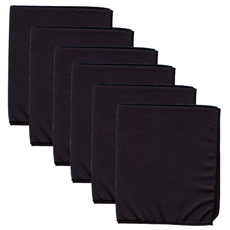 Microfiber Dry Erase Cloth, Black, 12'' x 14'', Pack of 6