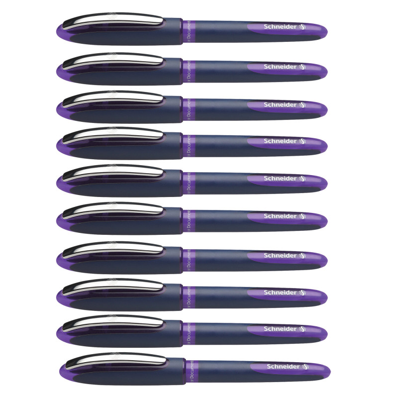 One Business Rollerball Pens, .6mm, Violet, Pack of 10