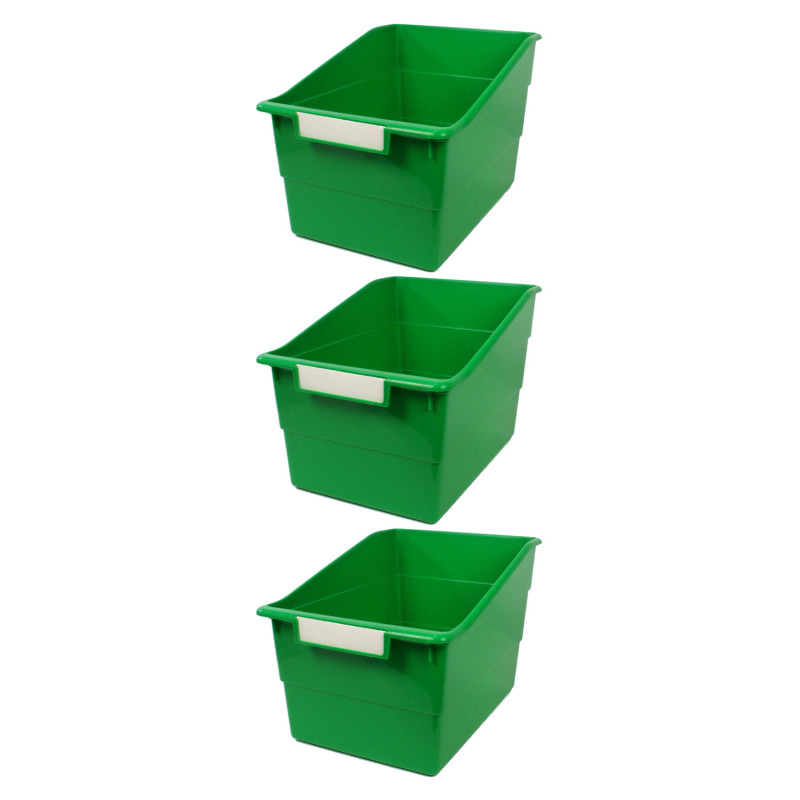 Tattle Wide Shelf File, Green, Pack of 3