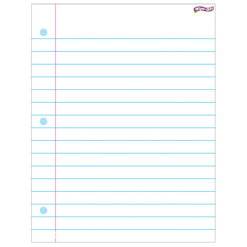 Notebook Paper Wipe-Off Chart, 17'' x 22''