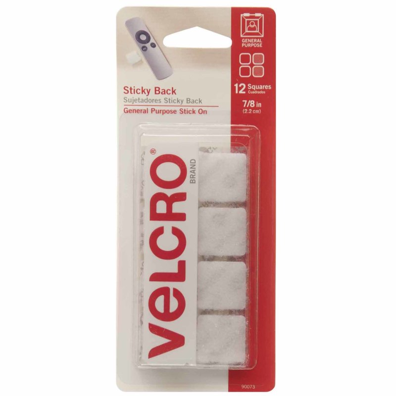 Sticky Back Squares, 7/8'', White, 12 Sets