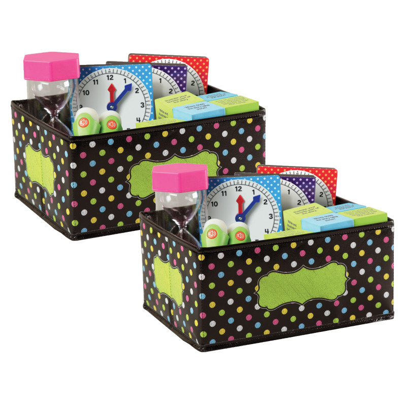 Chalkboard Brights Small Storage Bin, 8'' x 11'' x 5'', Pack of 2