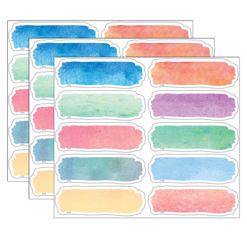 Watercolor Labels Magnetic Accents, 20 Per Pack, 3 Packs