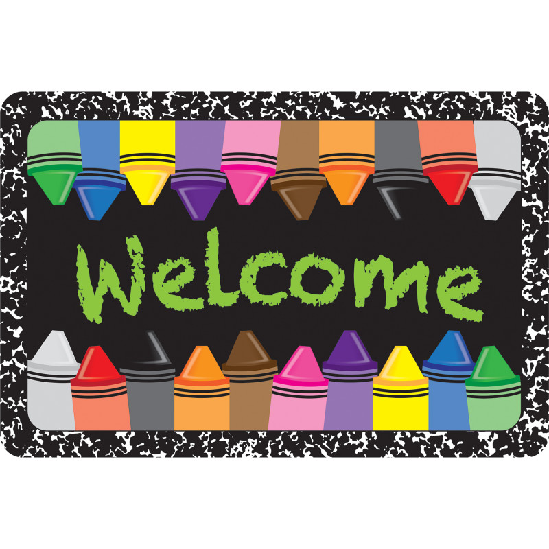The Original Fun Mat, Welcome Mat, 1. 5'' x 2. 5'', Welcome Crayons Composition
