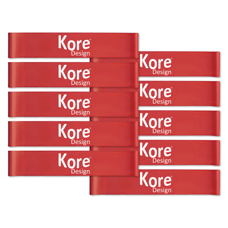 Fidget Kick Bands, Silicone, 12'' to 24'', Red, Pack of 10