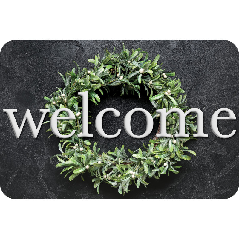 The Original Fun Mat, Welcome Mat, 1. 5'' x 2. 5'', Slate Wreath Welcome