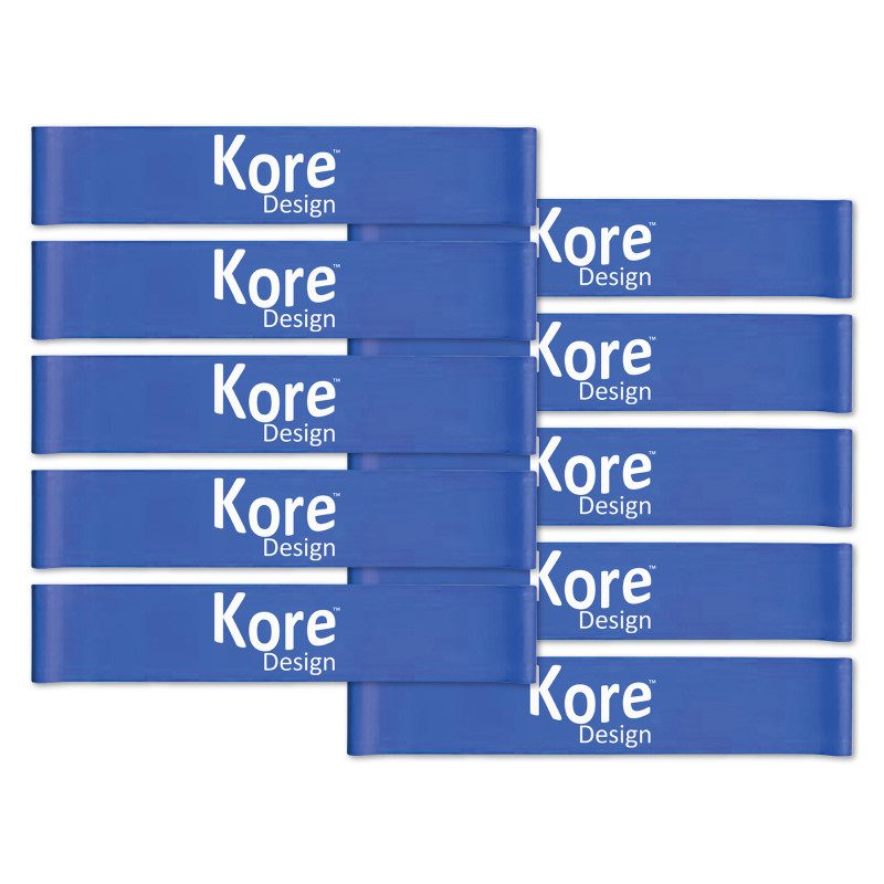 Fidget Kick Bands, Silicone, 12'' to 24'', Blue, Pack of 10