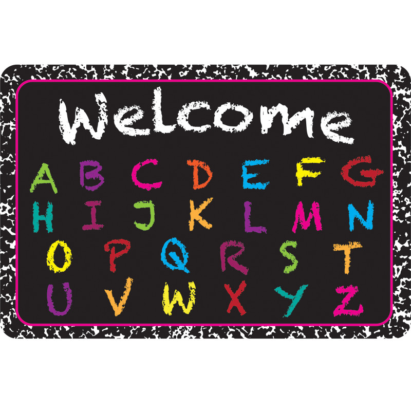 The Original Fun Mat, Welcome Mat, 1. 5'' x 2. 5'', Chalk Alphabet Welcome
