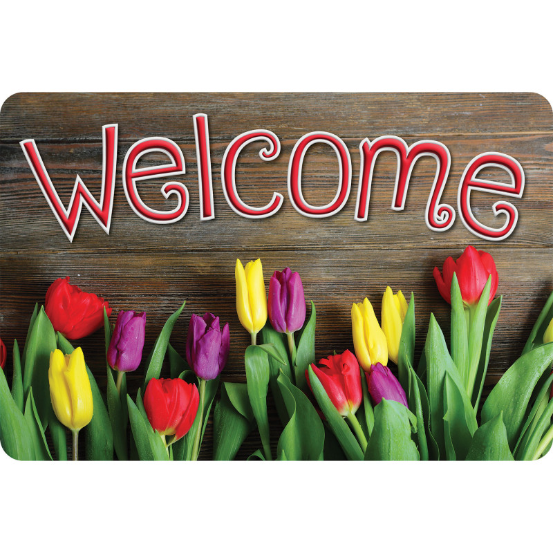 The Original Fun Mat, Welcome Mat, 1. 5'' x 2. 5'', Tulips Welcome