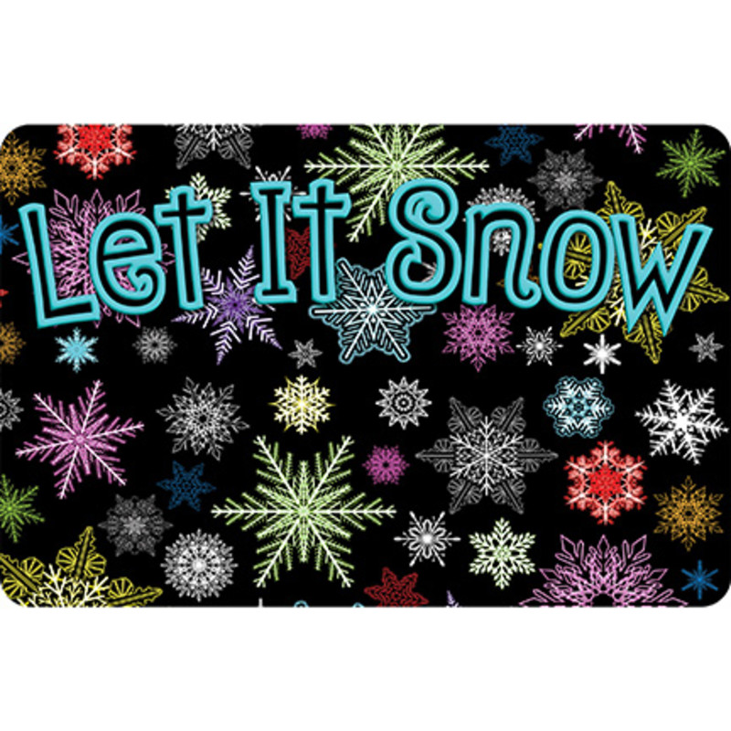 The Original Fun Mat, Welcome Mat, 1. 5'' x 2. 5'', Let It Snow Colorful Snowflakes