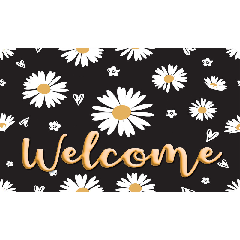 The Original Fun Mat, Welcome Mat, 18'' x 30'', Daisies Welcome