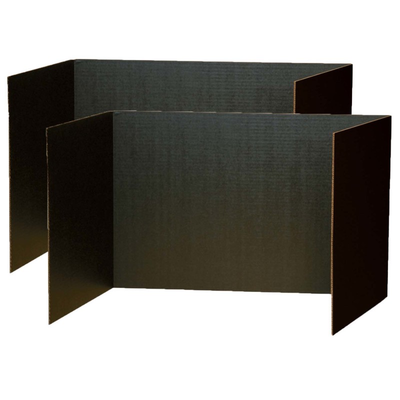 Privacy Boards, Black, 48'' x 16'', 4 Per Pack, 2 Packs