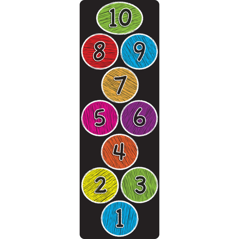 Smart Poly, The Original Fun Mat, Mat Runner, 1. 5'' x 47'', Numbers 1-10, Colored Chalk Circles