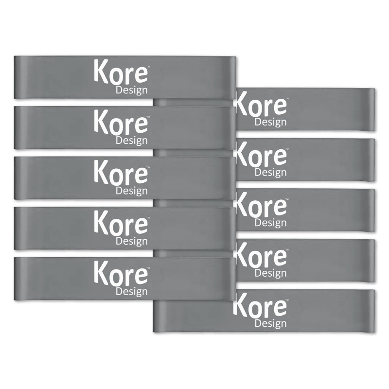Fidget Kick Bands, Latex, 10'' to 16'', Grey, Pack of 10