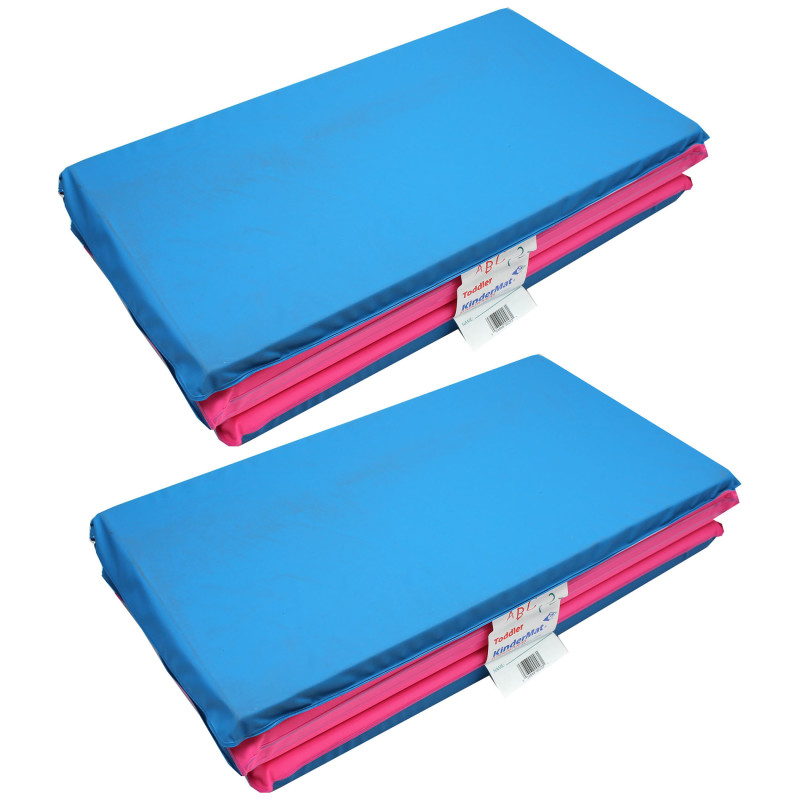 Toddler KinderMat w/Pillow Section, 3/4'' thick, Blue/Pink, Pack of 2