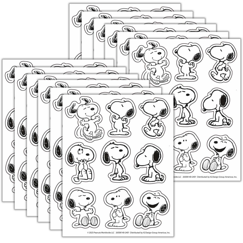Peanuts Snoopy Giant Stickers, 36 Per Pack, 12 Packs