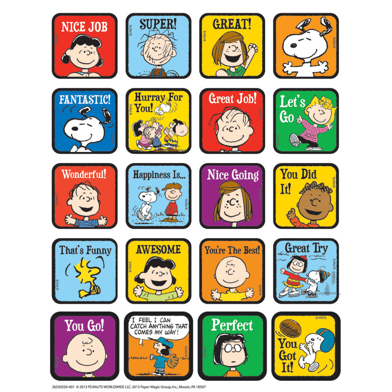 Peanuts Motivational Theme Stickers, Pack of 120