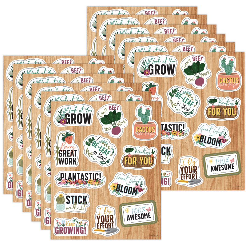 Grow Together Motivators Shape Stickers, 72 Per Pack, 12 Packs