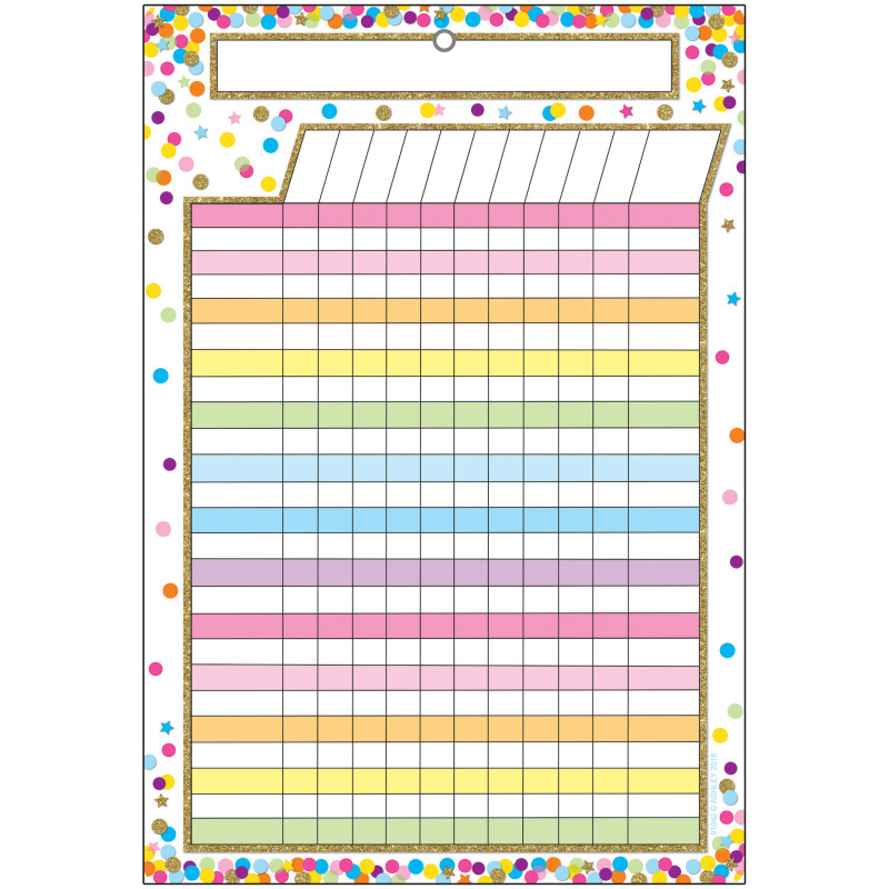 Smart Poly Chart, 13'' x 19'', Confetti Incentive, w/Grommet