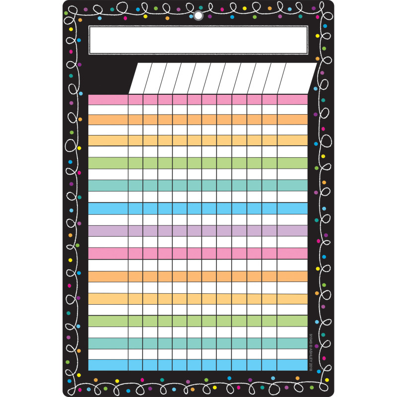 Smart Poly Chart, 13'' x 19'', Chalk Dots with Loops Incentive, w/Grommet