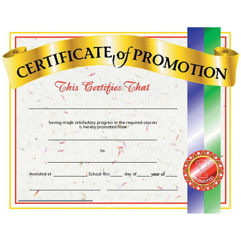 Certificate of Promotion, Pack of 30, .5'' x 11''