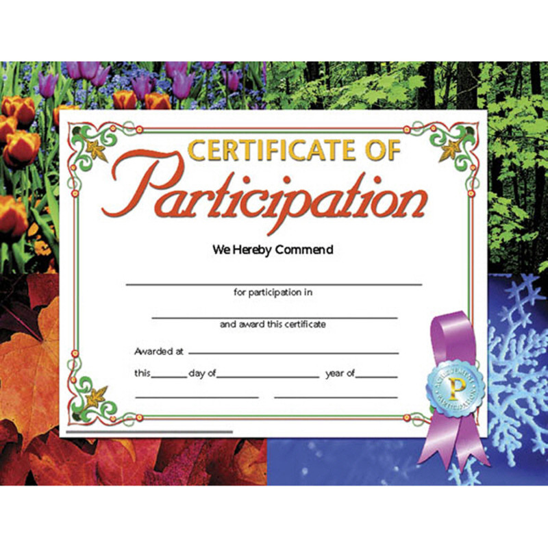 Certificate of Participation, .5'' x 11'', Pack of 30