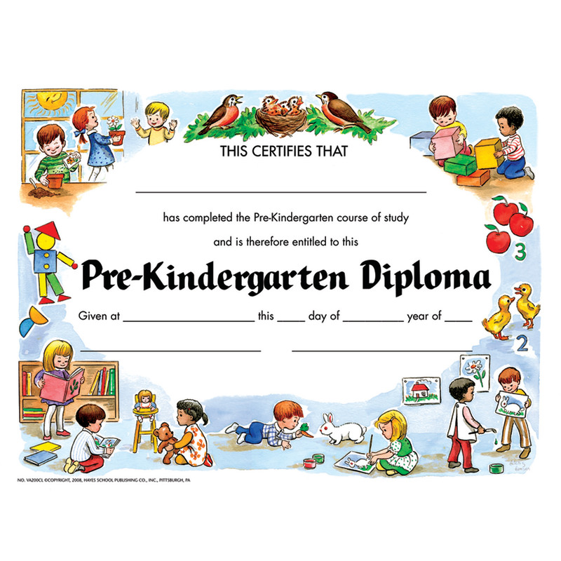 Pre-Kindergarten Diploma, .5'' x 11'', Pack of 30