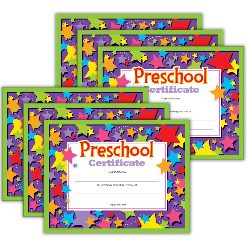 Preschool Certificate, 30 Per Pack, 6 Packs
