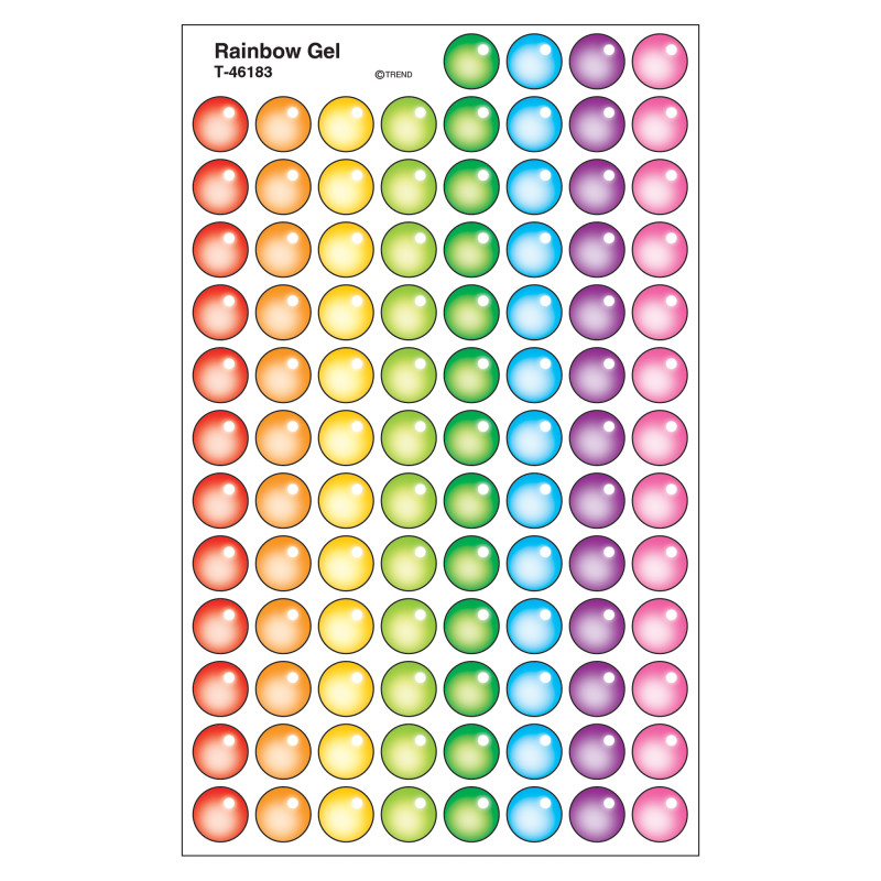 Rainbow Gel superSpots Stickers, 800 ct