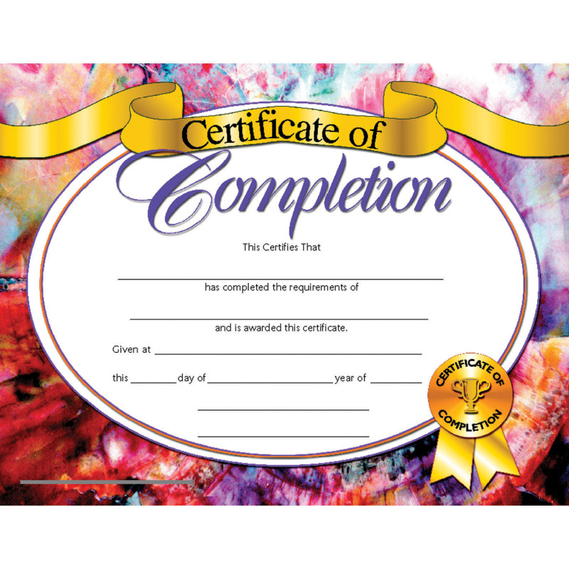 Certificate of Completion, .5'' x 11'', Pack of 30