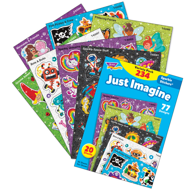 Just Imagine Sparkle Stickers Variety Pack, 234 ct