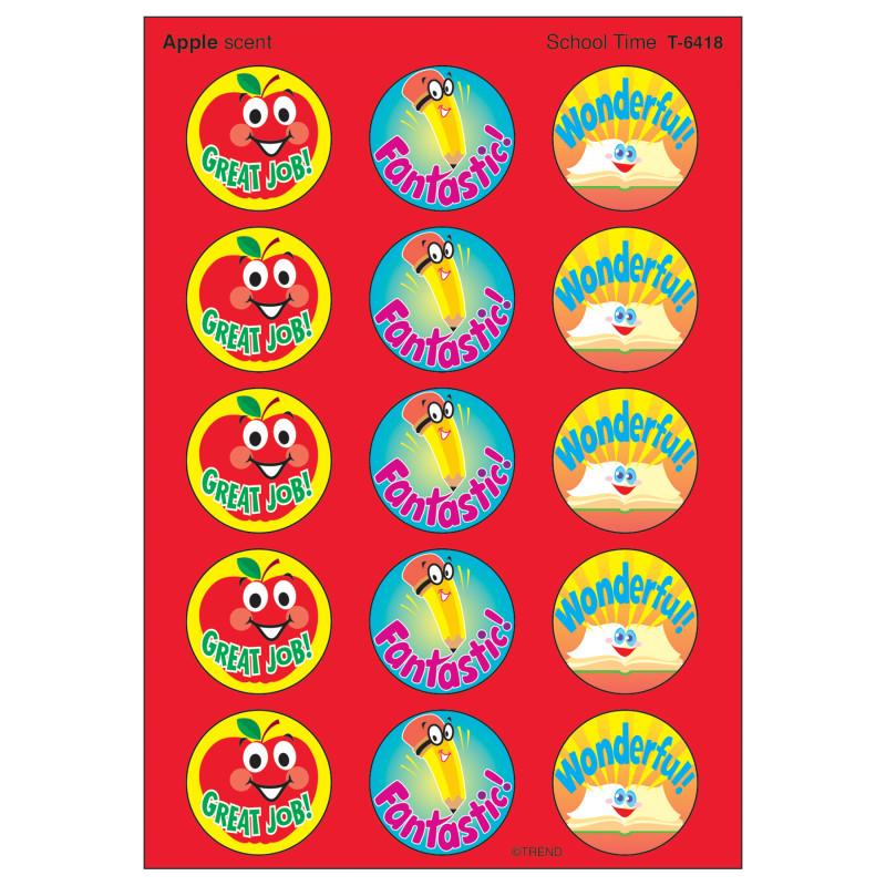 School Time/Apple Stinky Stickers, 60 c