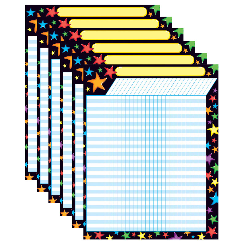 Gel Stars Incentive Chart, 17'' x 22'', Pack of 6