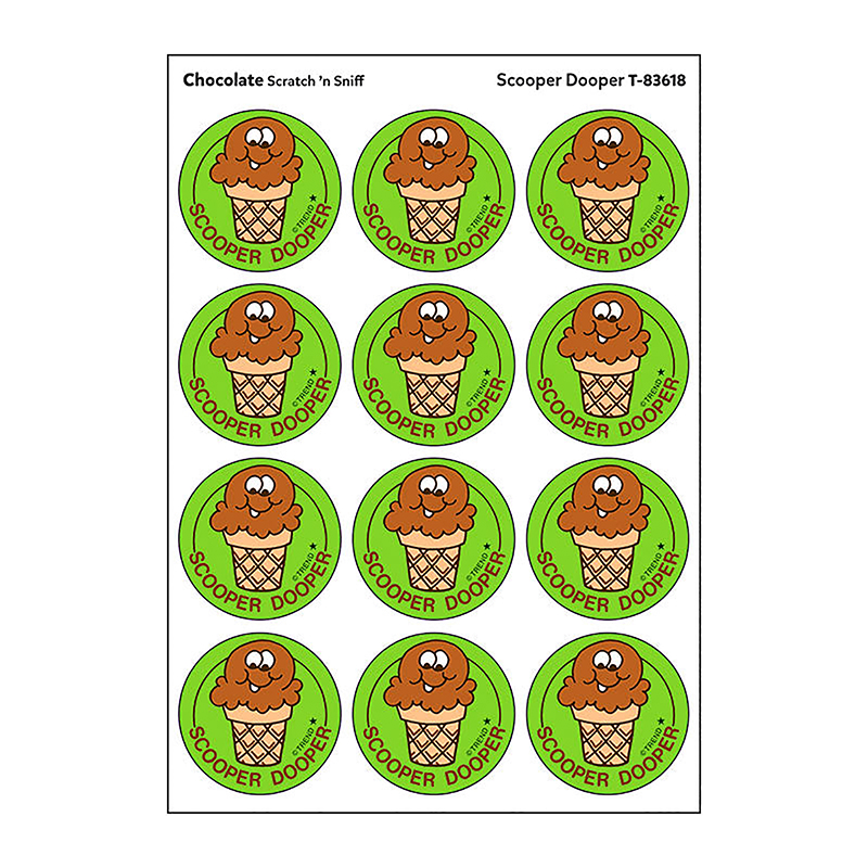 Scooper Dooper/Chocolate Scented Stickers, Pack of 24