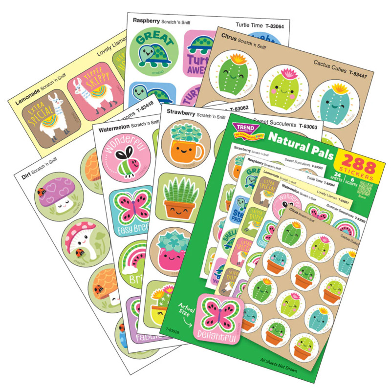 Natural Pals Scratch 'n Sniff Stinky Stickers Variety Pack, Pack of 288