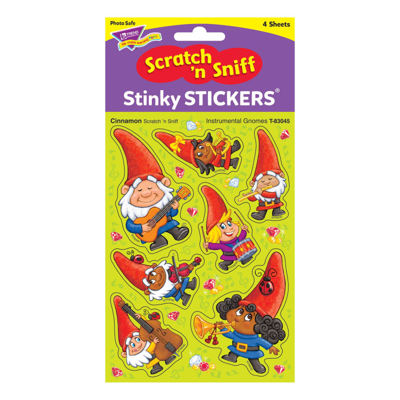 Instrumental Gnomes/Cinnamon Mixed Shapes Stinky Stickers, 28 c