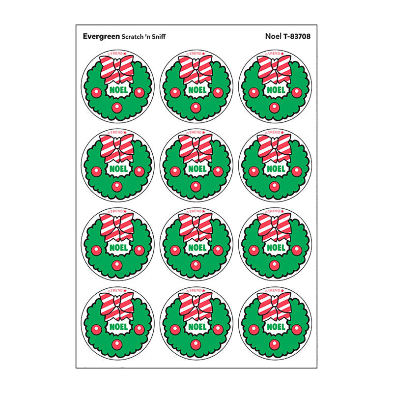 Noel/Evergreen Scent Retro Scratch 'n Sniff Stinky Stickers, 24 c