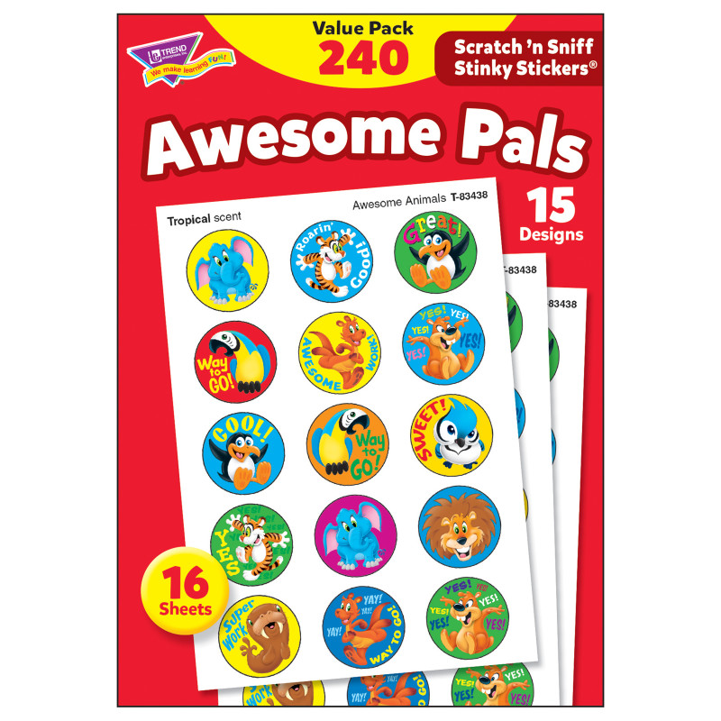 Awesome Pals Stinky Stickers Value Pack, 240 c