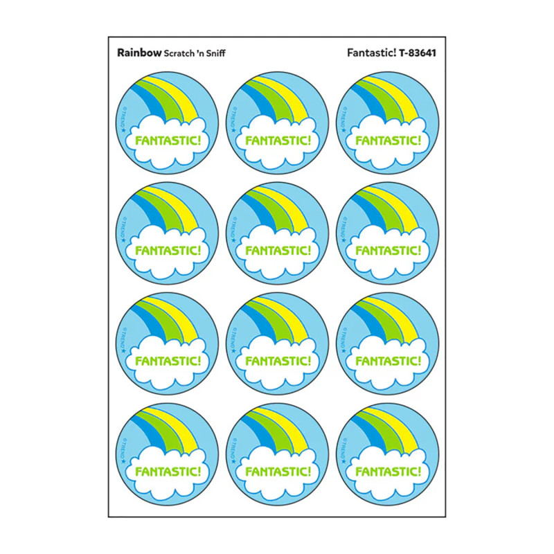 Fantastic!/Rainbow scent Retro Scratch 'n Sniff Stinky Stickers, 24 c