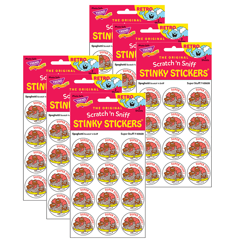 Super Stuff!/Spaghetti Scented Stickers, 24 Per Pack, 6 Packs